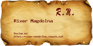 Rixer Magdolna névjegykártya